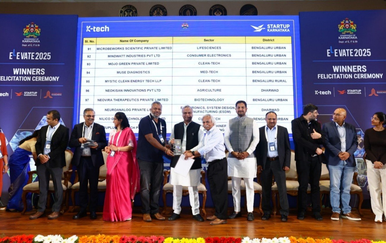Mankomb receives the Elevate Grant from the Government of Karnataka, Bengaluru